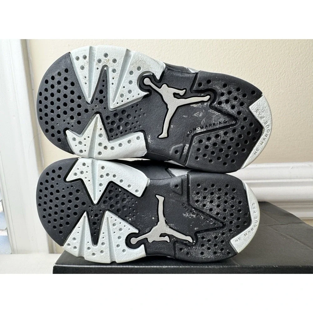 Jordan 6-17-23 TD Toddler Sneakers Black Metallic Silver DM1158-001‎ Size 5C
